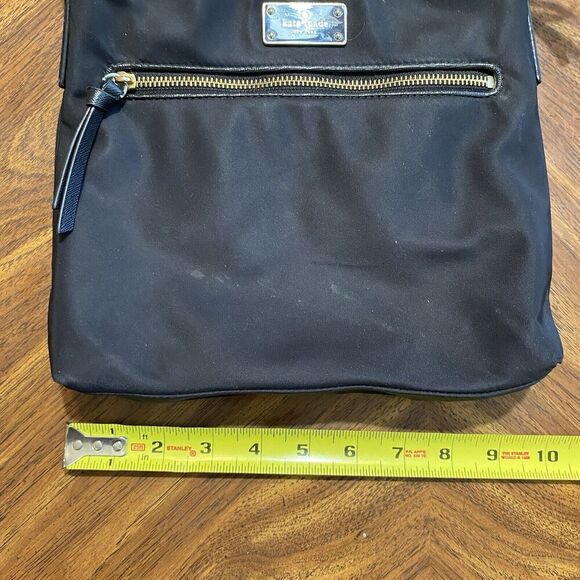 Kate Spade Crossbody Shoulder Bag Black Nylon Leather Trim Messenger - Picture 2 of 10